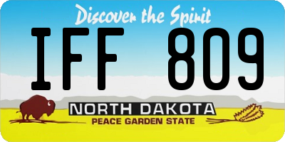 ND license plate IFF809