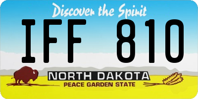 ND license plate IFF810