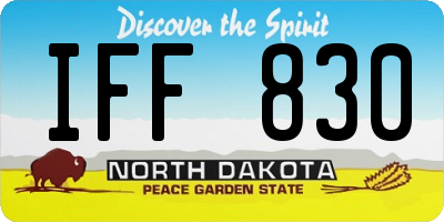 ND license plate IFF830