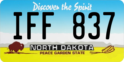 ND license plate IFF837