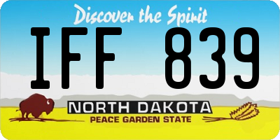ND license plate IFF839