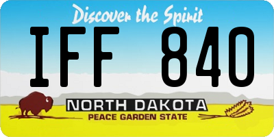 ND license plate IFF840