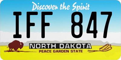 ND license plate IFF847