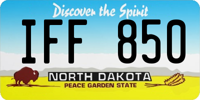 ND license plate IFF850