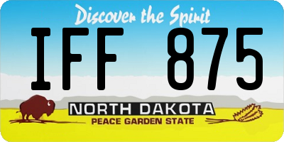 ND license plate IFF875