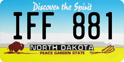ND license plate IFF881