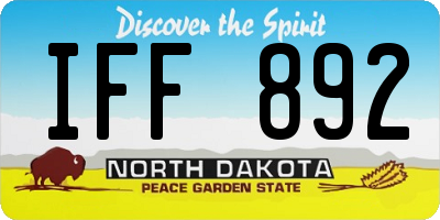 ND license plate IFF892
