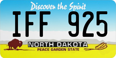 ND license plate IFF925