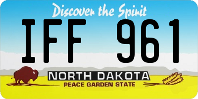 ND license plate IFF961