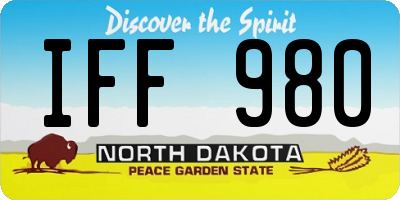 ND license plate IFF980