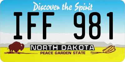 ND license plate IFF981