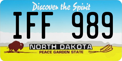 ND license plate IFF989