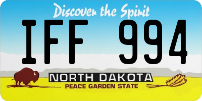 ND license plate IFF994