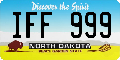 ND license plate IFF999