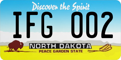 ND license plate IFG002