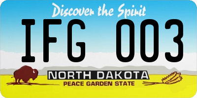 ND license plate IFG003