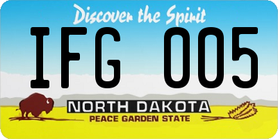 ND license plate IFG005