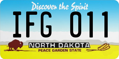 ND license plate IFG011