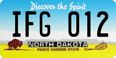 ND license plate IFG012