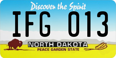 ND license plate IFG013