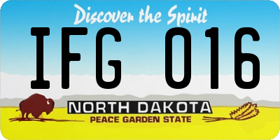 ND license plate IFG016