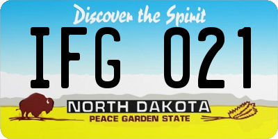 ND license plate IFG021