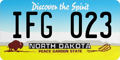 ND license plate IFG023