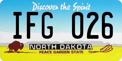 ND license plate IFG026