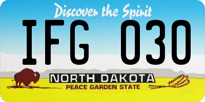 ND license plate IFG030