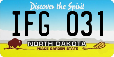 ND license plate IFG031