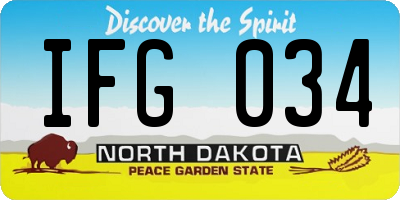 ND license plate IFG034