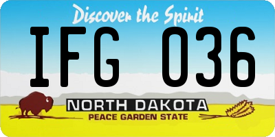 ND license plate IFG036
