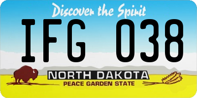 ND license plate IFG038