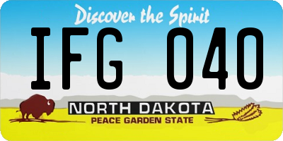 ND license plate IFG040