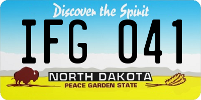 ND license plate IFG041