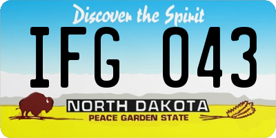 ND license plate IFG043