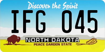 ND license plate IFG045