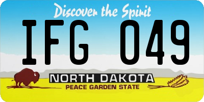 ND license plate IFG049