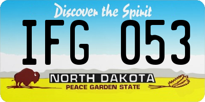 ND license plate IFG053