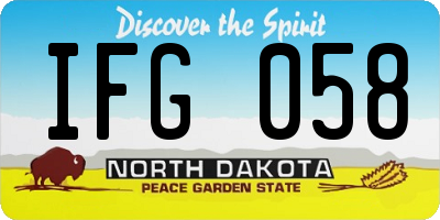 ND license plate IFG058