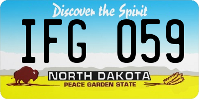 ND license plate IFG059