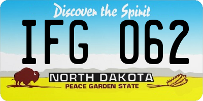 ND license plate IFG062