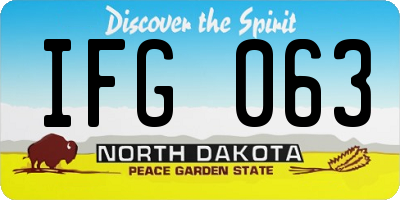 ND license plate IFG063