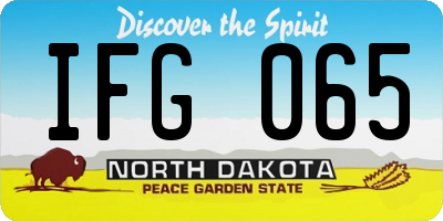 ND license plate IFG065