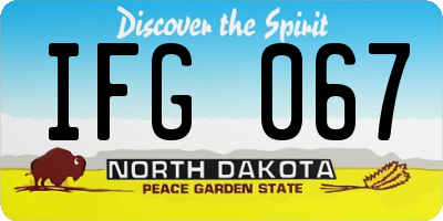 ND license plate IFG067