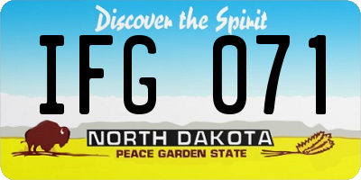 ND license plate IFG071