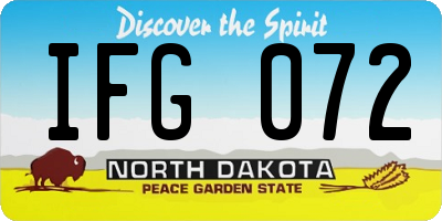 ND license plate IFG072