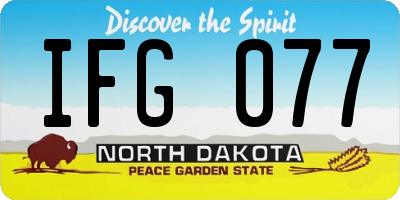 ND license plate IFG077