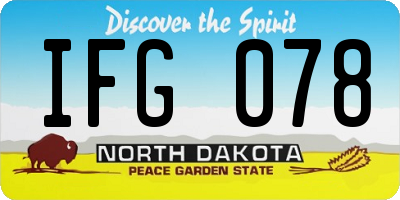 ND license plate IFG078