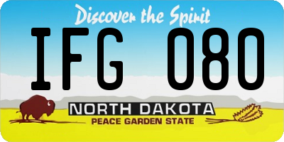 ND license plate IFG080